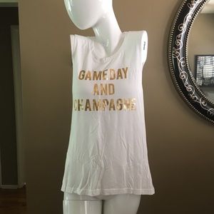 {Express} “Gameday and Champagne” Muscle Tee